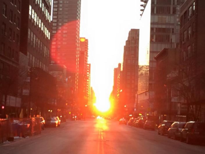 sunrise over manhattan